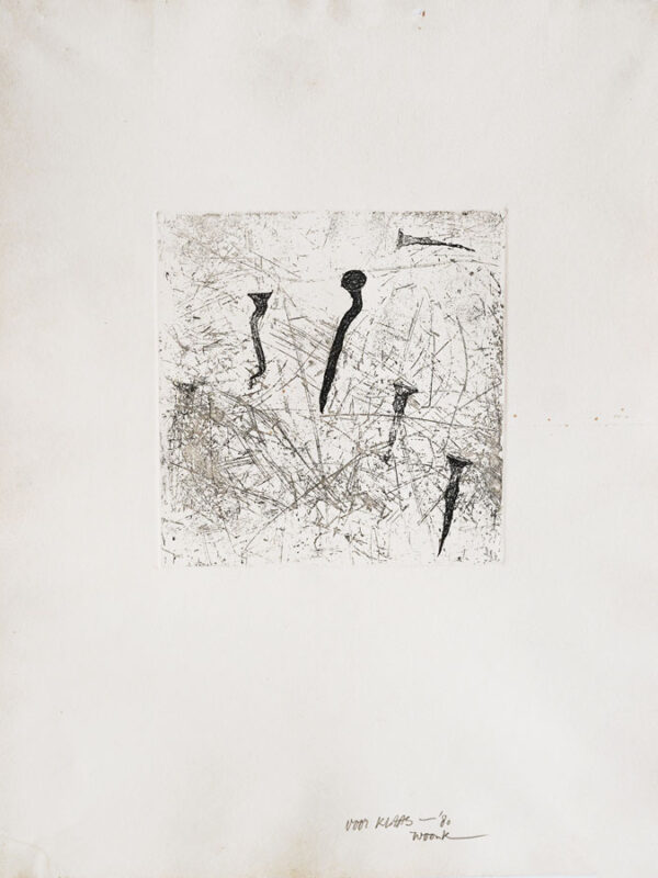 Ets, spijkers en nagels, 20x20 cm Ets, spijkers en nagels, 20x20 cm