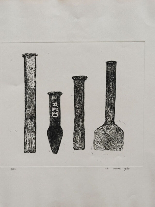 Ets, beitels, 50x65cm Ets, beitels, 50x65cm