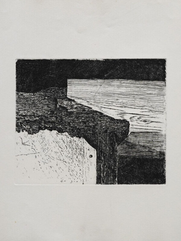 Ets, 50x65, oude en nieuw balk Ets, 50x65, oude en nieuw balk